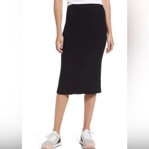 Caslon Ribbed Midi Skirt in Black